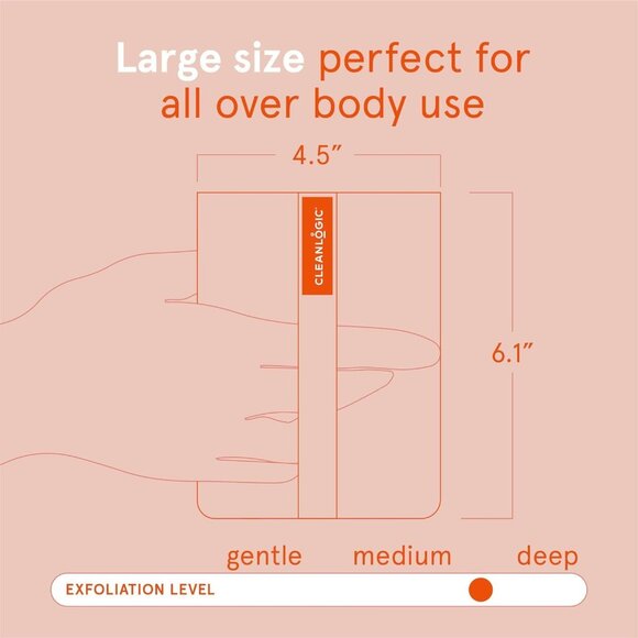 3 Count Cleanlogic Bath and Body LARGE Body Exfoliator, Assorted Colors - Picture 3 of 5